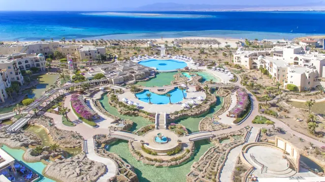Kempinski Hotel Somabay and its pools from above
