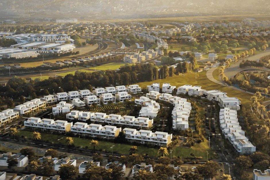 Hyde Park New Cairo, aerial of the residential districts and parkland