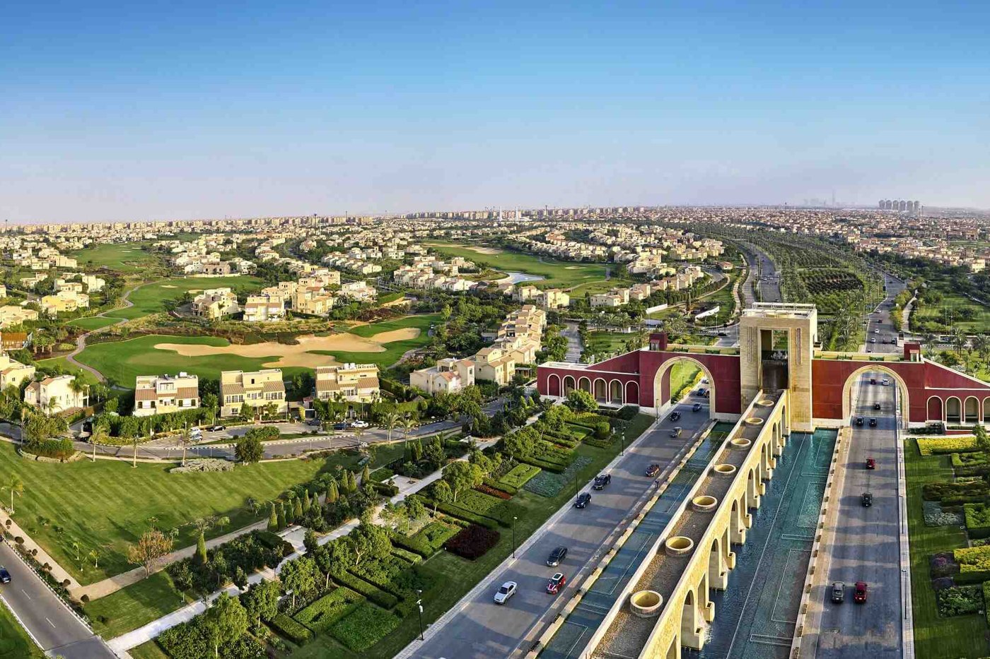 Madinaty, aerial of the city's boulevards and golf greens