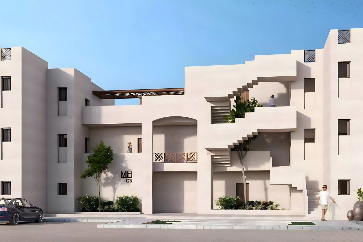 Makadi Heights, residential building elevation — developer render