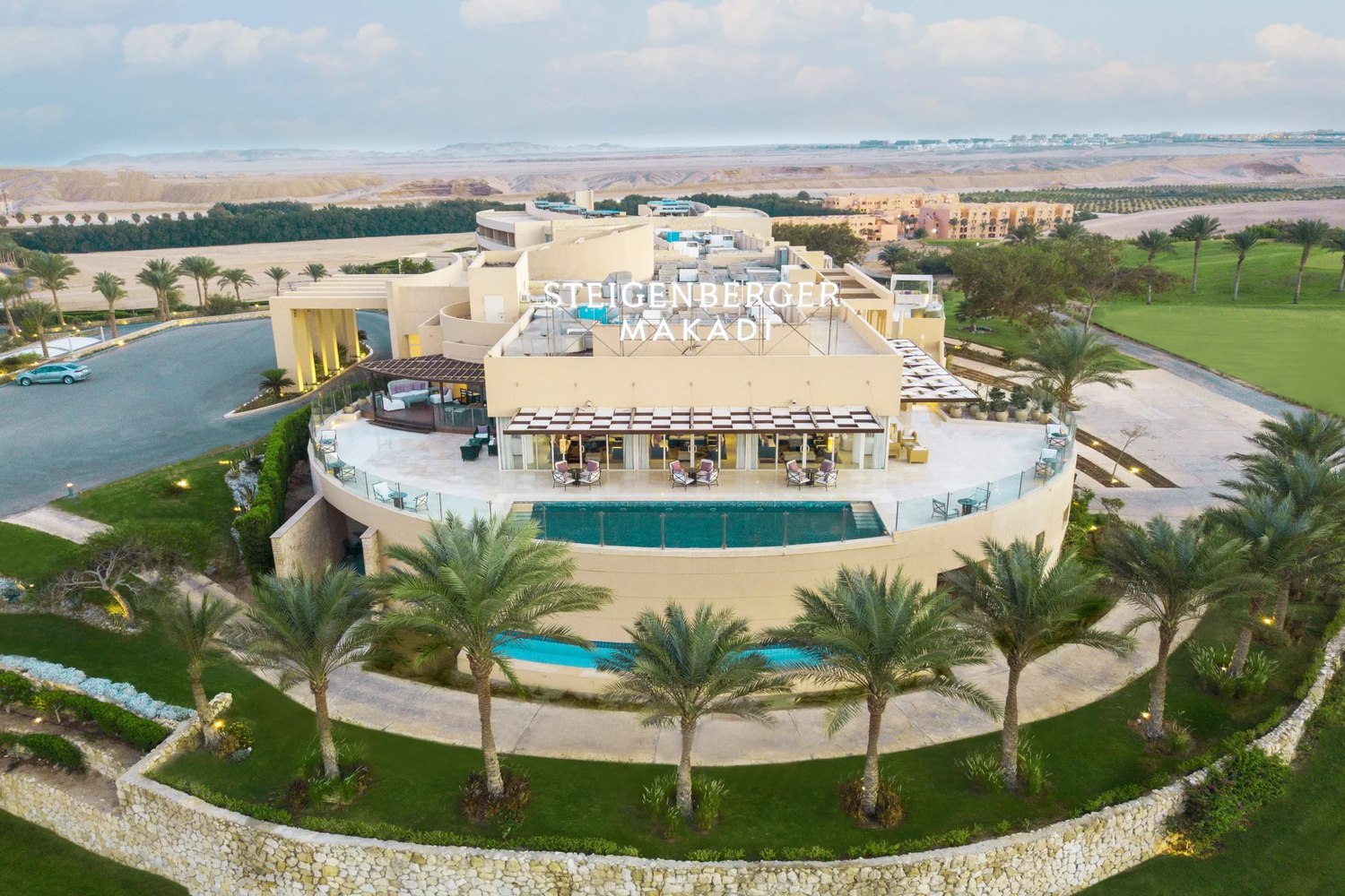 The Steigenberger Makadi hotel and golf course within Madinat Makadi, the resort zone hosting Makadina