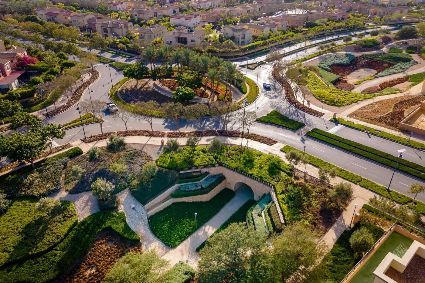 Mivida, aerial of the landscaped central park