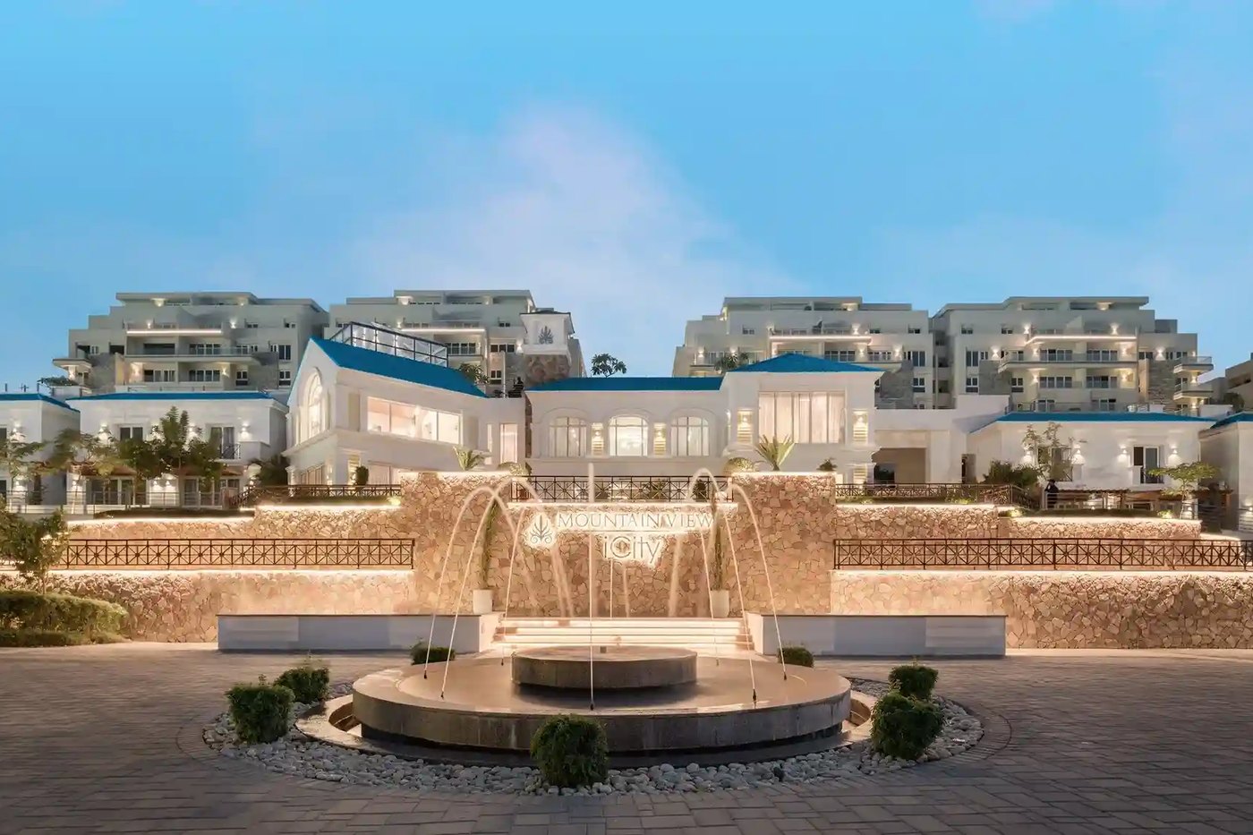 Mountain View iCity New Cairo, the central fountain and residences
