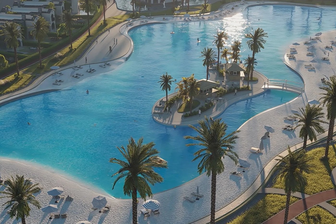 Sarai, aerial of the crystal lagoon