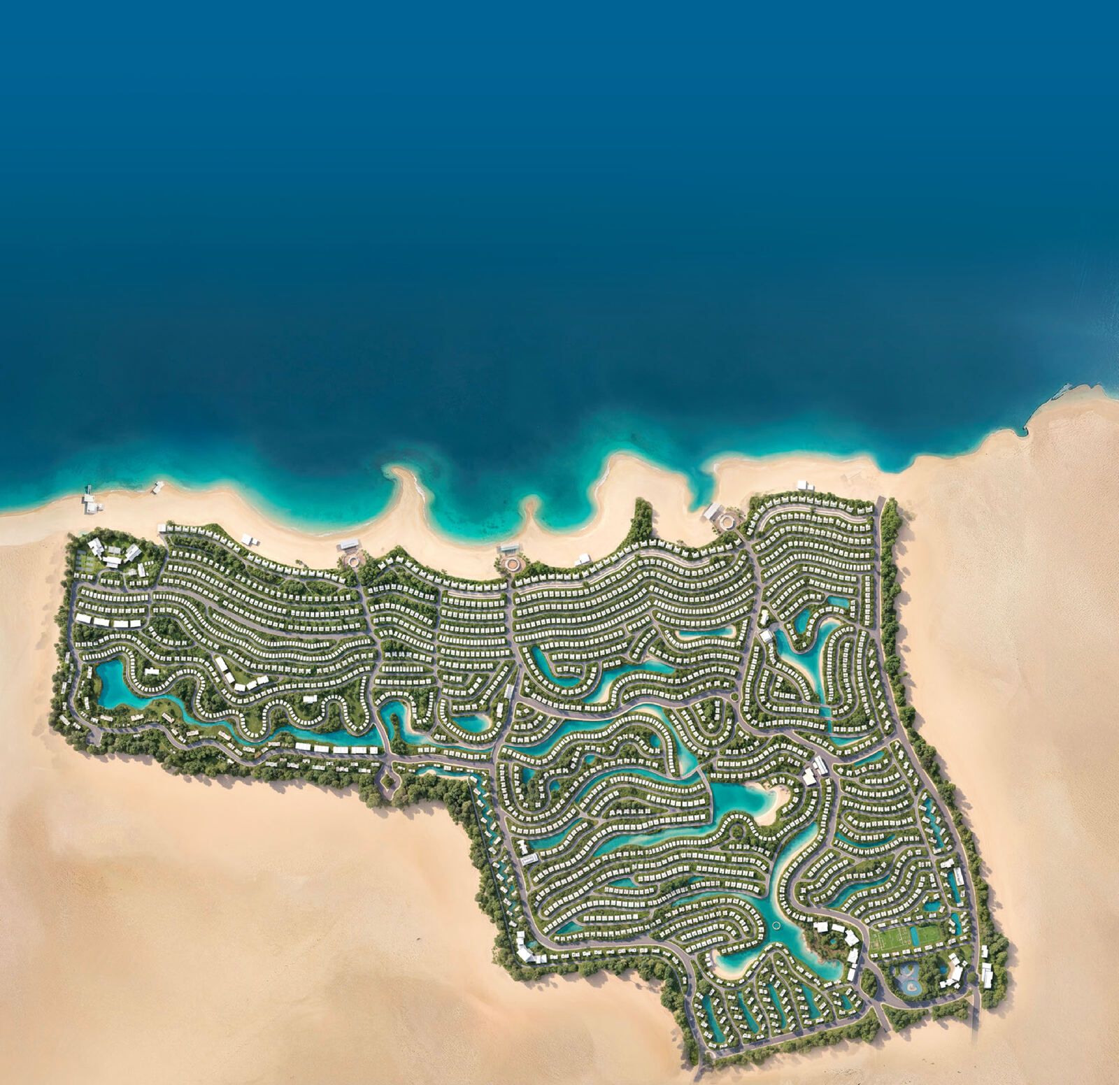 Hacienda Ras El Hekma masterplan, aerial overview